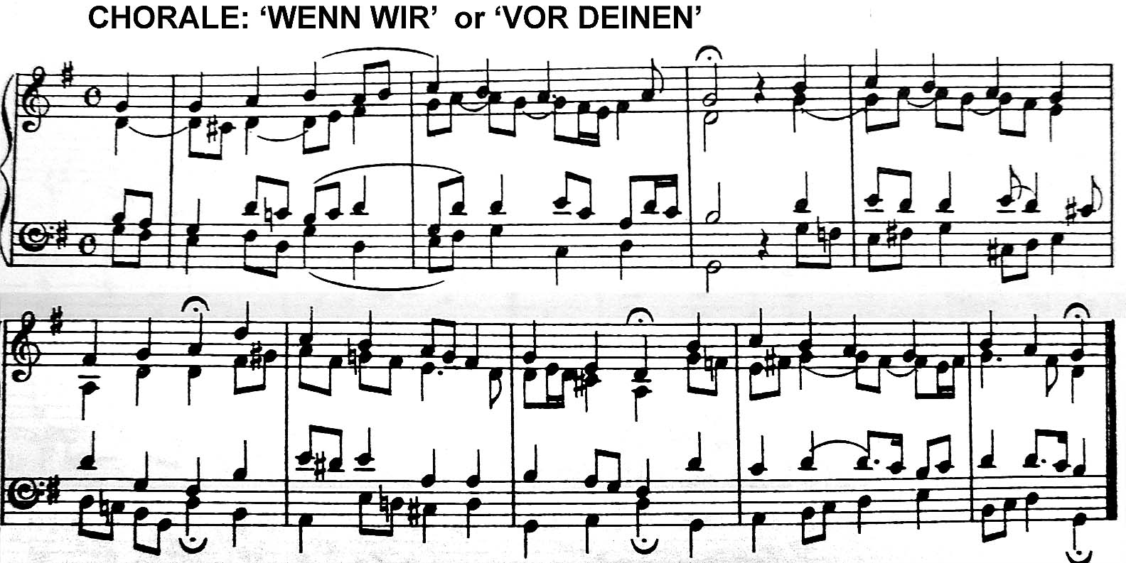 Bach Wenn Wir chorale in G